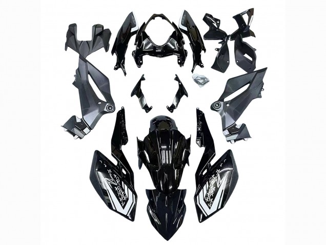 Erschwingliche Kawasaki Z400 Motorrad Verkleidung 2018-2024 - Glanzendes Schwarz