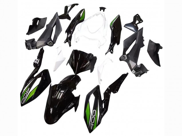 Erschwingliche Kawasaki Z400 Motorrad Verkleidung 2018-2024 - Weiss Glanzendes Schwarz Grun