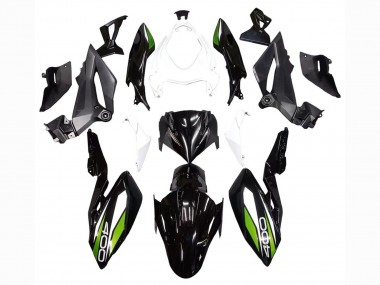 Erschwingliche Kawasaki Z400 Motorrad Verkleidung 2018-2024 - Weiss Glanzendes Schwarz Grun