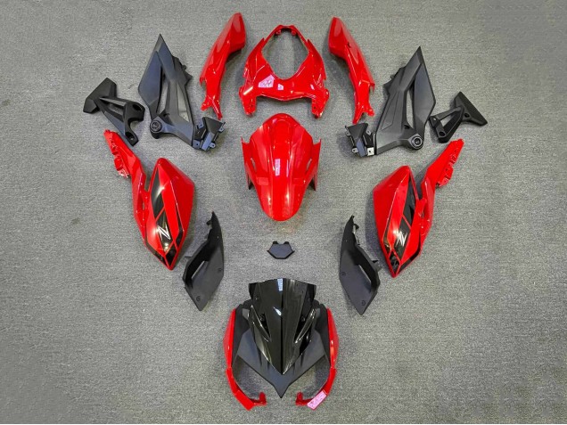 Erschwingliche Kawasaki Z400 Motorrad Verkleidung 2018-2024 - Rot Matt Schwarz