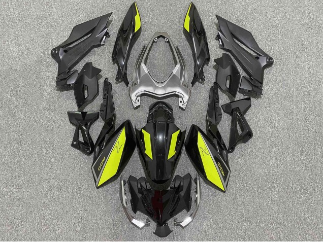 Erschwingliche Kawasaki Z400 Motorrad Verkleidung 2018-2024 - Matt Schwarz Gelb