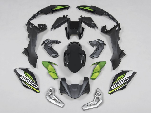 Erschwingliche Kawasaki Ninja Z650 Motorrad Verkleidung 2017-2019 - Schwarz Grun Silber