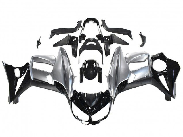 Erschwingliche Kawasaki Z1000SX Motorrad Verkleidung 2010-2016 - Glanzendes Schwarz Silber