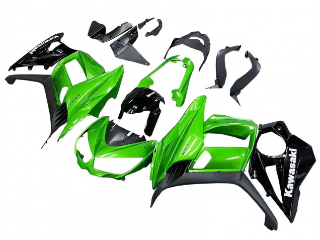 Erschwingliche Kawasaki Z1000SX Motorrad Verkleidung 2010-2016 - Glanzendes Schwarz Matt Schwarz Grun