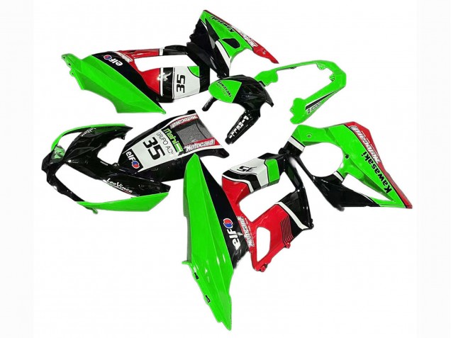 Erschwingliche Kawasaki Z1000SX Motorrad Verkleidung 2010-2016 - Grun Rot Glanzendes Schwarz Elf 35