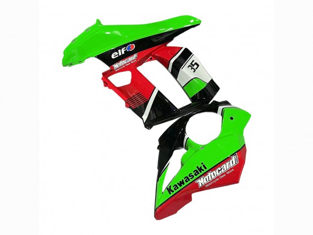 Erschwingliche Kawasaki Z1000SX Motorrad Verkleidung 2010-2016 - Grun Rot Glanzendes Schwarz Elf 35
