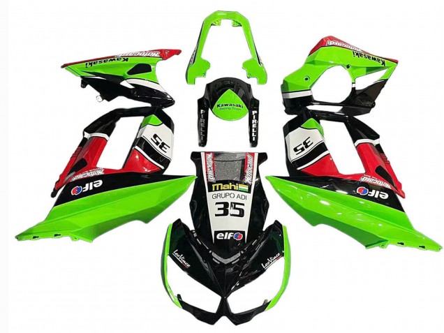 Erschwingliche Kawasaki Z1000SX Motorrad Verkleidung 2010-2016 - Grun Rot Glanzendes Schwarz Elf 35