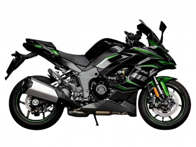 Erschwingliche Kawasaki Z1000SX Motorrad Verkleidung 2020-2025 - Schwarz Grun Ninja