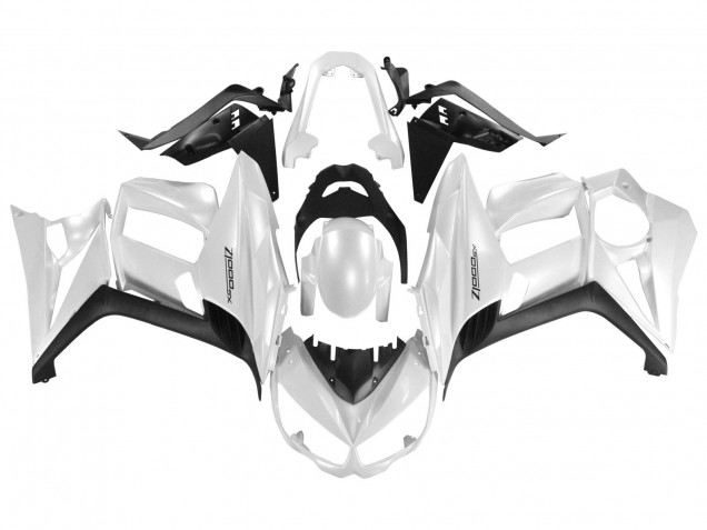 Erschwingliche Kawasaki Z1000SX Motorrad Verkleidung 2010-2016 - Perl Weiss Schwarz