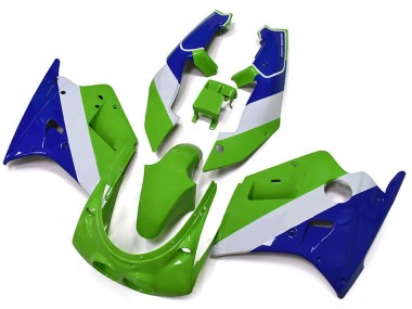 Erschwingliche Kawasaki ZXR250 Motorrad Verkleidung 1989-1990 - Grun Weiss Blau