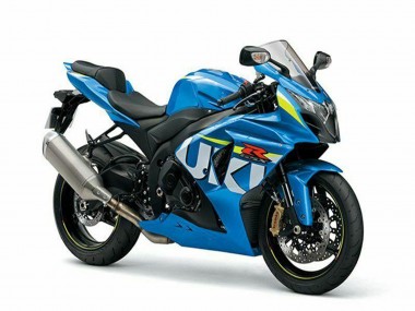 Erschwingliche Suzuki GSXR 1000 Motorrad Verkleidung Kit 2009-2016 - Blau Grun Weiss