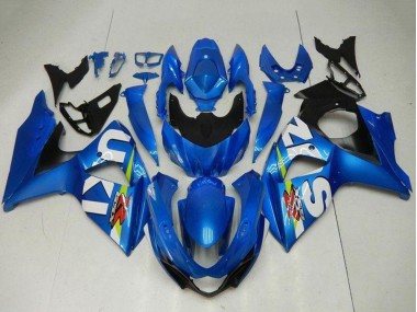 Erschwingliche Suzuki GSXR 1000 Motorrad Verkleidung Kit 2009-2016 - Blau Grun Weiss