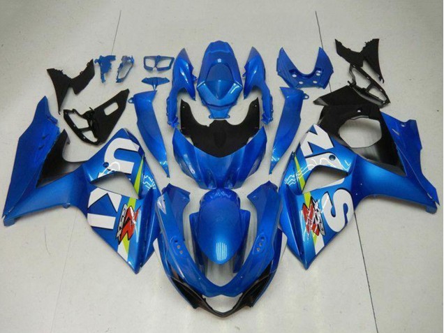 Erschwingliche Suzuki GSXR 1000 Motorrad Verkleidung Kit 2009-2016 - Blau Grun Weiss