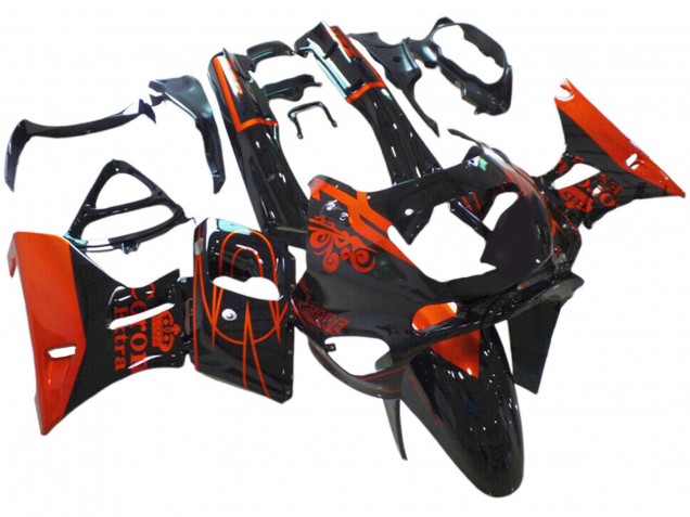 Erschwingliche Kawasaki ZZR400 Motorrad Verkleidung 1993-2007 - Glanzendes Schwarz Rot Corona Extra