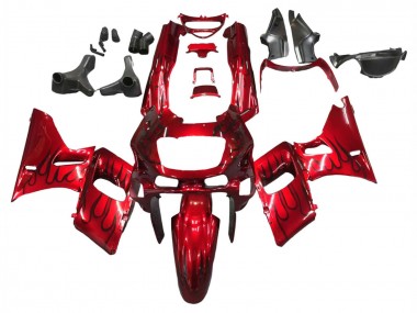 Erschwingliche Kawasaki ZZR400 Motorrad Verkleidung 1993-2007 - Rot Schwarz Flamme
