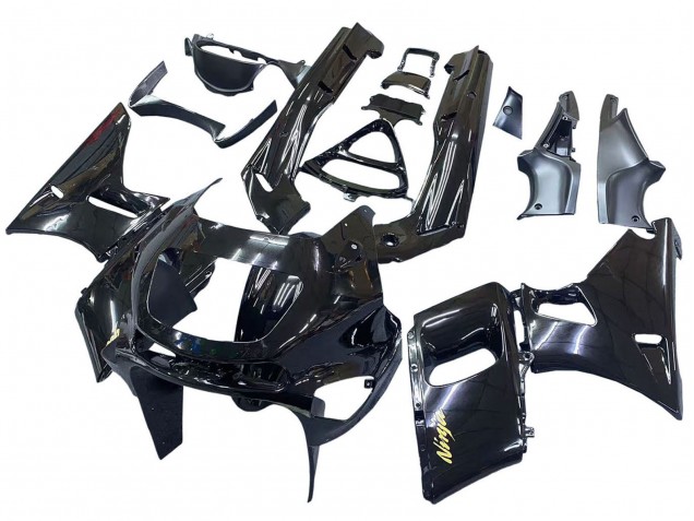 Erschwingliche Kawasaki ZZR400 Motorrad Verkleidung 1993-2007 - Glanzendes Schwarz Gold Ninja