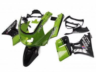 Erschwingliche Kawasaki ZZR400 Motorrad Verkleidung 1993-2007 - Grun Glanzendes Schwarz Elf Touch4 Bridgestone