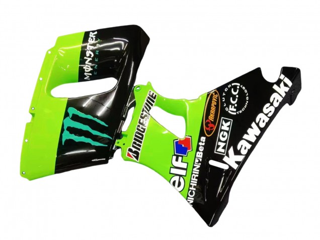 Erschwingliche Kawasaki ZZR400 Motorrad Verkleidung 1993-2007 - Grun Glanzendes Schwarz Blau Monster Elf Touch4 Bridgestone