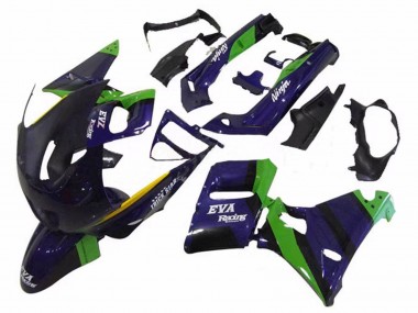 Erschwingliche Kawasaki ZZR400 Motorrad Verkleidung 1993-2007 - Grun Dunkel Blau Lila Trick Star EVA Rennen