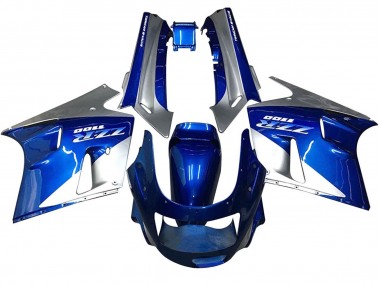 Erschwingliche Kawasaki ZZR1100 Motorrad Verkleidung 1990-1992 - Blau Weiss Grau