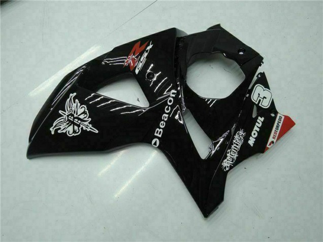 Erschwingliche Suzuki GSXR 1000 Motorrad Verkleidung 2009-2016 - Glanzendes Schwarz Rot Leuchtfeuer Motul