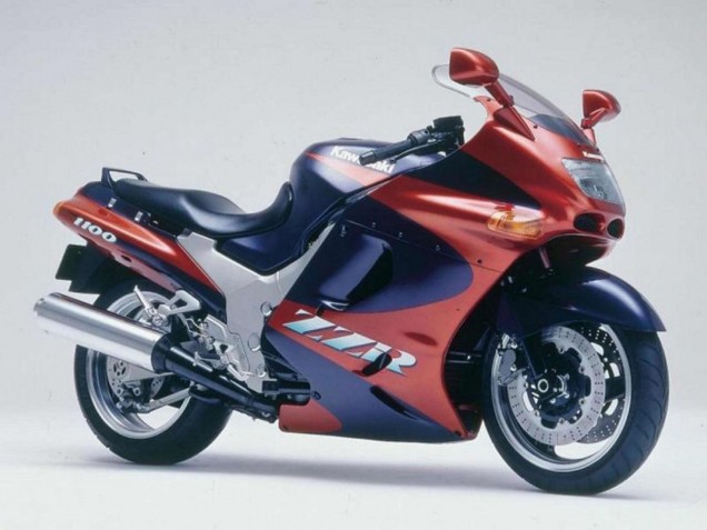 Erschwingliche Kawasaki ZZR1100 Motorrad Verkleidung 1993-2003 - Kastanienbraun Rot Dunkel Blau