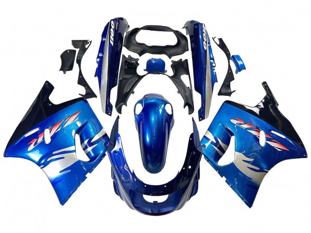 Erschwingliche Kawasaki ZZR1100 Motorrad Verkleidung 1993-2003 - Blau Silber Schwarz