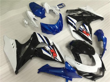 Erschwingliche Suzuki GSXR 1000 Komplette Abs Verkleidung Kit 2009-2016 - Weiss Blau Schwarz