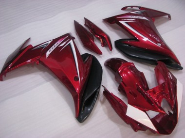 Erschwingliche Yamaha FZ6R Motorrad Verkleidung 2009-2015 - Rot Weiss Schwarz