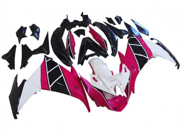 Erschwingliche Yamaha FZ6R Motorrad Verkleidung 2009-2015 - Raspberry Weiss Schwarz
