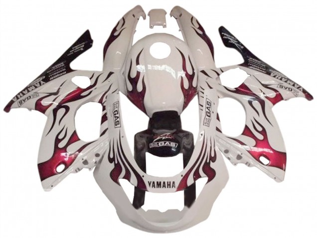 Erschwingliche Yamaha YZF600R Thundercat Motorrad Verkleidung 1996-2007 - Weiss Dunkel Rot
