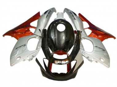 Erschwingliche Yamaha YZF600R Thundercat Motorrad Verkleidung 1996-2007 - Schwarz Silber Orange