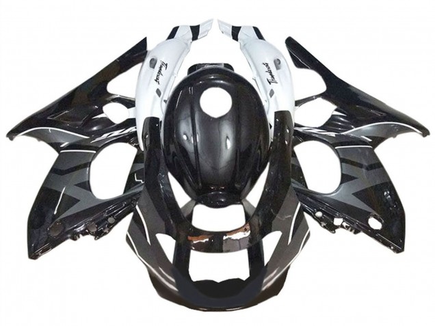Erschwingliche Yamaha YZF600R Thundercat Motorrad Verkleidung 1996-2007 - Glanzendes Schwarz Grau Weiss