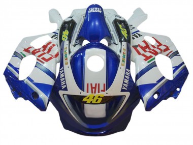 Erschwingliche Yamaha YZF600R Thundercat Motorrad Verkleidung 1996-2007 - Weiss Blau Rot Fiat 46