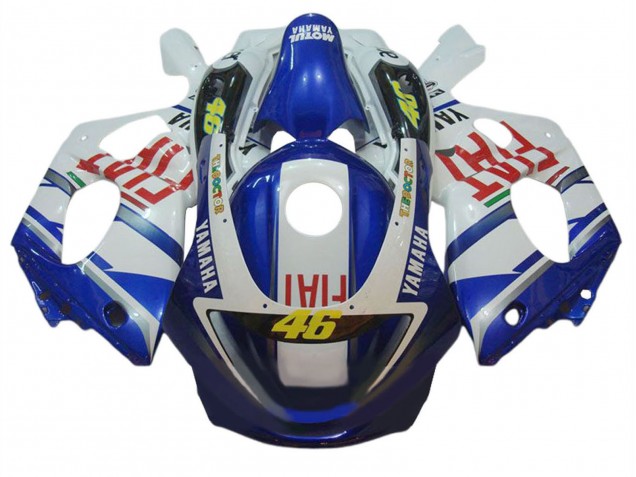 Erschwingliche Yamaha YZF600R Thundercat Motorrad Verkleidung 1996-2007 - Weiss Blau Rot Fiat 46