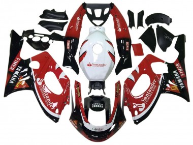 Erschwingliche Yamaha YZF600R Thundercat Motorrad Verkleidung 1996-2007 - Glanzendes Schwarz Rot Weiss Volvo Fimer Santunder