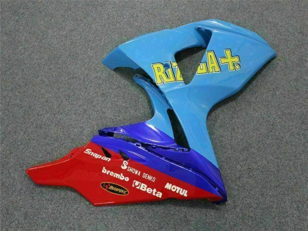 Erschwingliche Suzuki GSXR 1000 Motorrad Verkleidung 2009-2016 - Blau Gelb Rizla 19 Rot