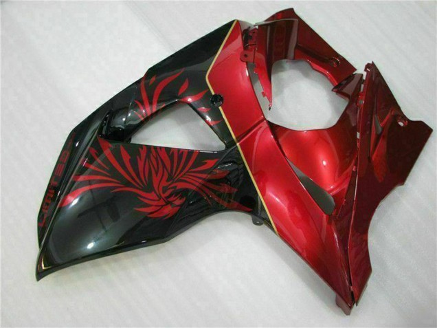 Erschwingliche Suzuki GSXR 1000 Motorrad Verkleidung 2009-2016 - Rot Glanzendes Schwarz