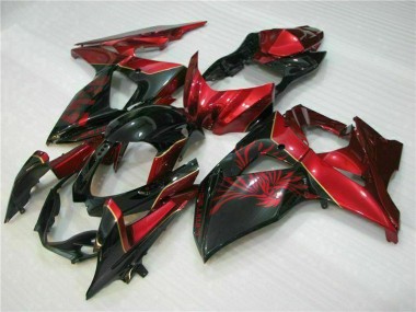 Erschwingliche Suzuki GSXR 1000 Motorrad Verkleidung 2009-2016 - Rot Glanzendes Schwarz