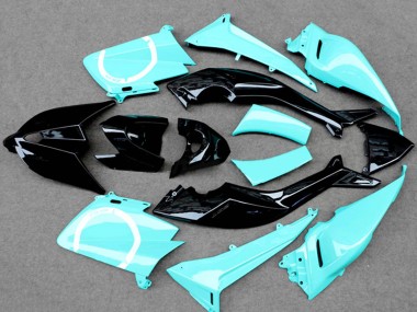 Erschwingliche Yamaha TMAX530 Motorrad Verkleidung 2012-2014 - Hellblau Glanzendes Schwarz