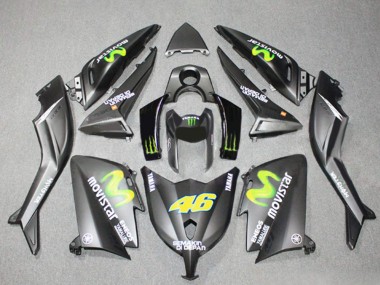 Erschwingliche Yamaha TMAX530 Motorrad Verkleidung 2012-2014 - Matt Grau Gelb Semakin Didepan ENEOS Yamalube MoviStar 46