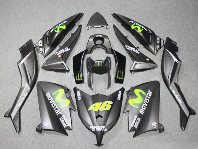 Erschwingliche Yamaha TMAX530 Motorrad Verkleidung 2012-2014 - Matt Grau Gelb Semakin Didepan ENEOS Yamalube MoviStar 46