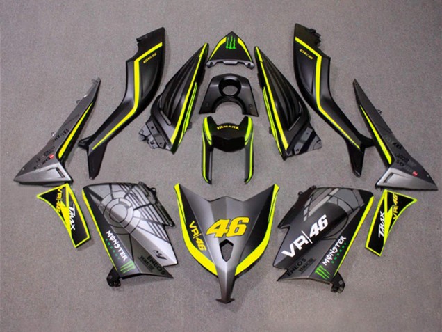Erschwingliche Yamaha TMAX530 Motorrad Verkleidung 2012-2014 - Matt Grau Gelb Monster 46
