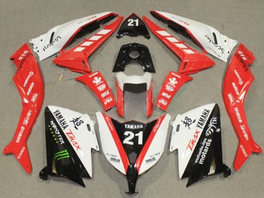 Erschwingliche Yamaha TMAX530 Motorrad Verkleidung 2012-2014 - Weiss Rot Schwarz Monster 21
