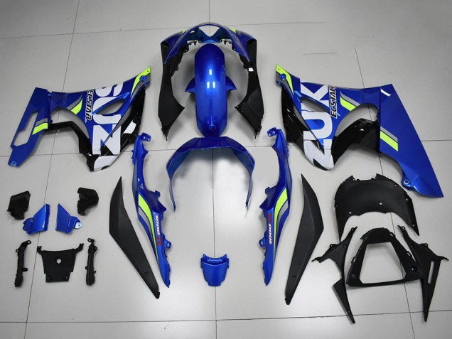 Erschwingliche Suzuki GSXR 1000 Motorrad Verkleidung 2017-2024 - Blau Weiss Grun