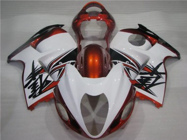 Erschwingliche Suzuki GSXR 1300 Hayabusa Motorrad Verkleidung 1996-2007 - Weiss Orange Schwarz