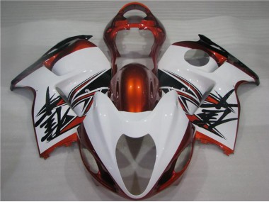 Erschwingliche Suzuki GSXR 1300 Hayabusa Motorrad Verkleidung 1996-2007 - Weiss Orange Schwarz