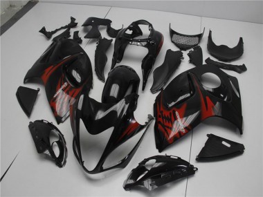 Erschwingliche Suzuki GSXR 1300 Hayabusa Motorrad Verkleidung 2008-2020 - Glanzendes Schwarz Rot