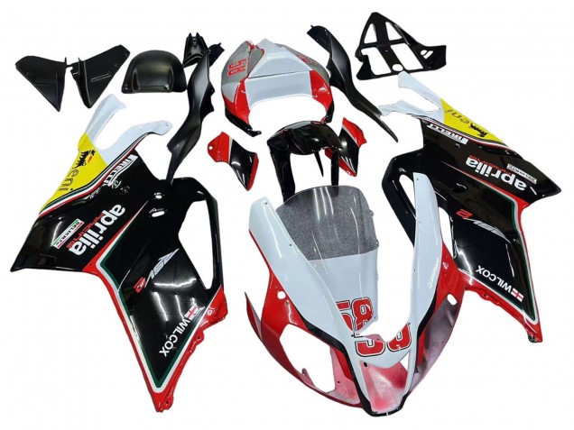 Erschwingliche Aprilia RSV1000 Motorrad Verkleidung 2003-2006 - Weiss Rot Schwarz Gelb 58