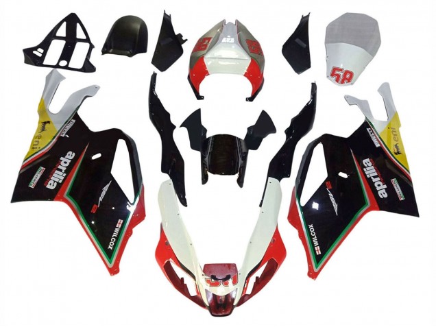 Erschwingliche Aprilia RSV1000 Motorrad Verkleidung 2003-2006 - Weiss Schwarz Rot Gelb 58